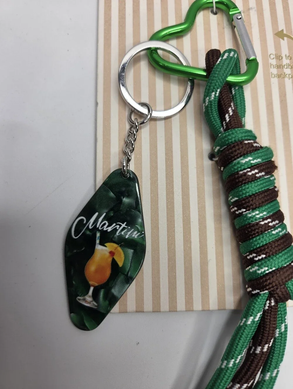 💚▪️Piper K ▪️ Green Uk Exclusive  Martini  Tassel Bag Charm